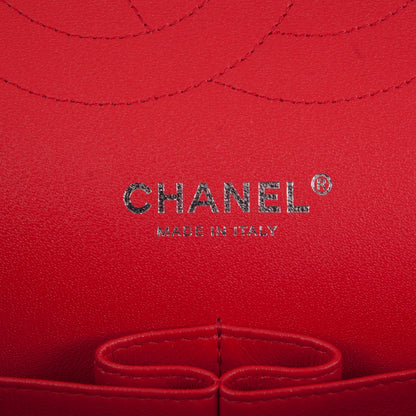 Chanel Caviar Chevron Quilted Jumbo Double Flap Red 7 of 8