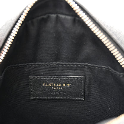Saint Laurent Grain De Poudre Matelasse Chevron Quilted Round Vinyle Camera Bag Black 6 of 10
