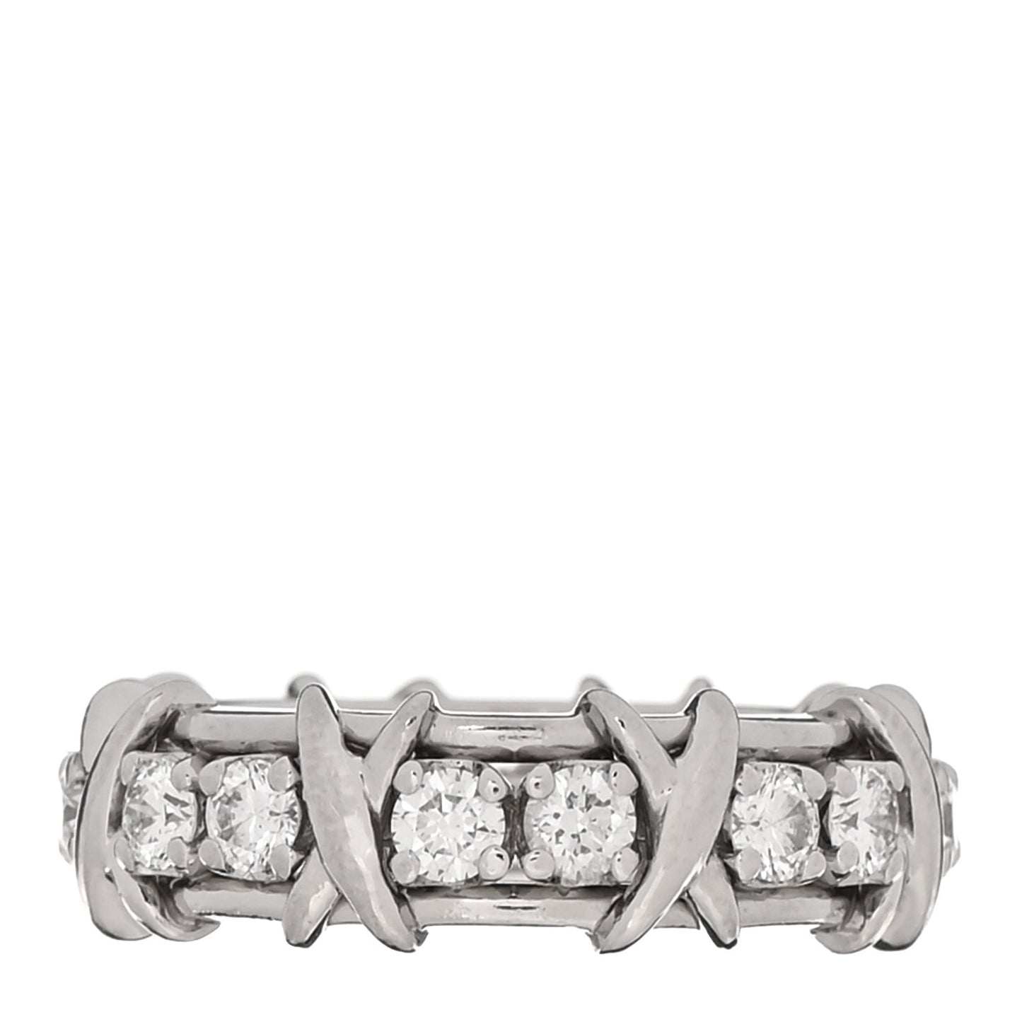Platinum Diamond Schlumberger Sixteen Stone Ring 52 6