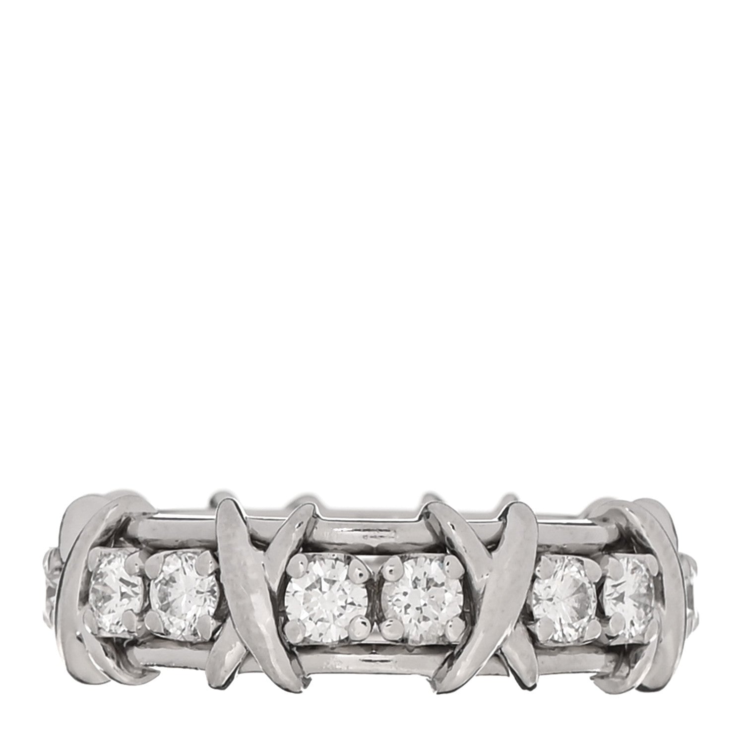 Tiffany Platinum Diamond Schlumberger Sixteen Stone Ring 52 6 3 of 5