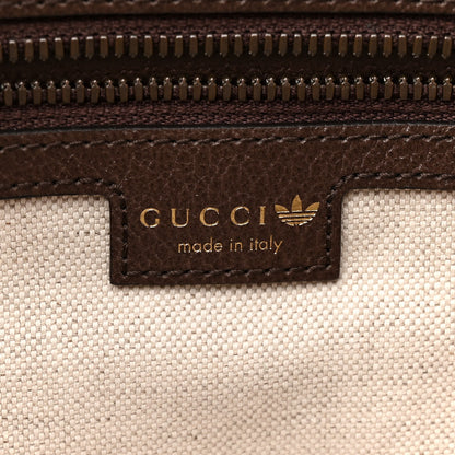 Gucci X ADIDAS Crystal Vintage Monogram Textured Dollar Calfskin Web Trefoil Logo Small Messenger Bag Mid Natural Nut Off White New Acero 6 of 12