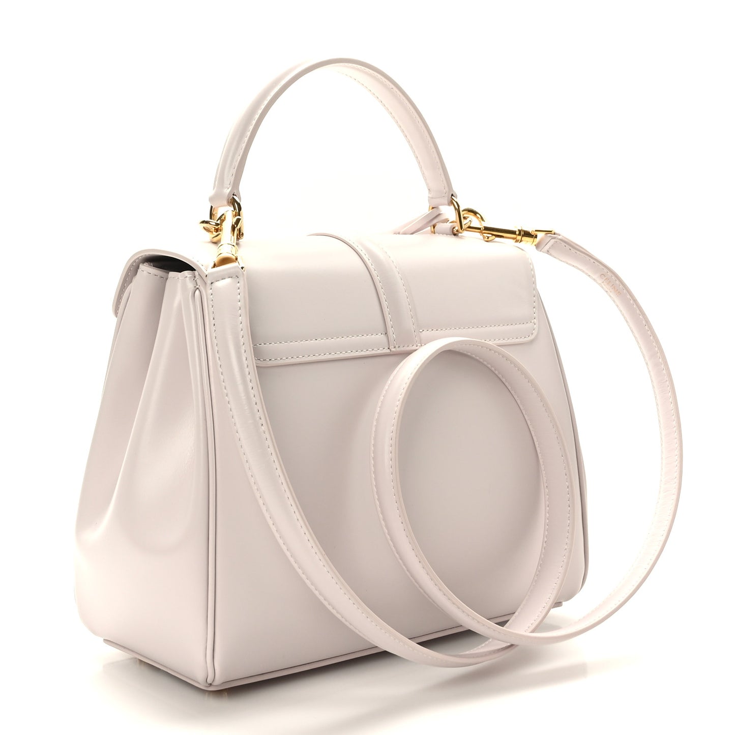 Satinated Calfskin Small 16 Top Handle Bag Poudre