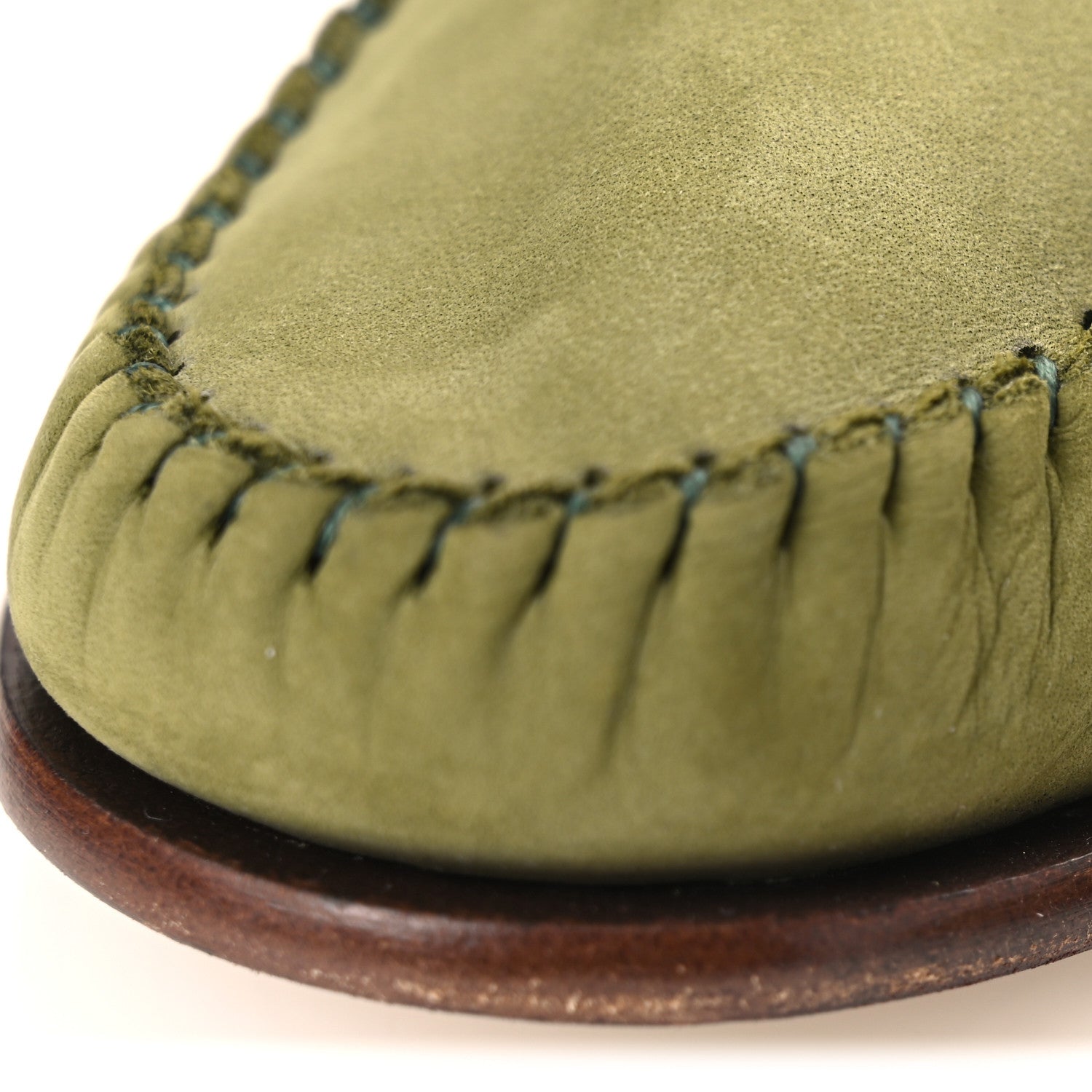 Gucci Nubuck Womens Horsebit Loafers 37 Herbs Light Green 11 of 12