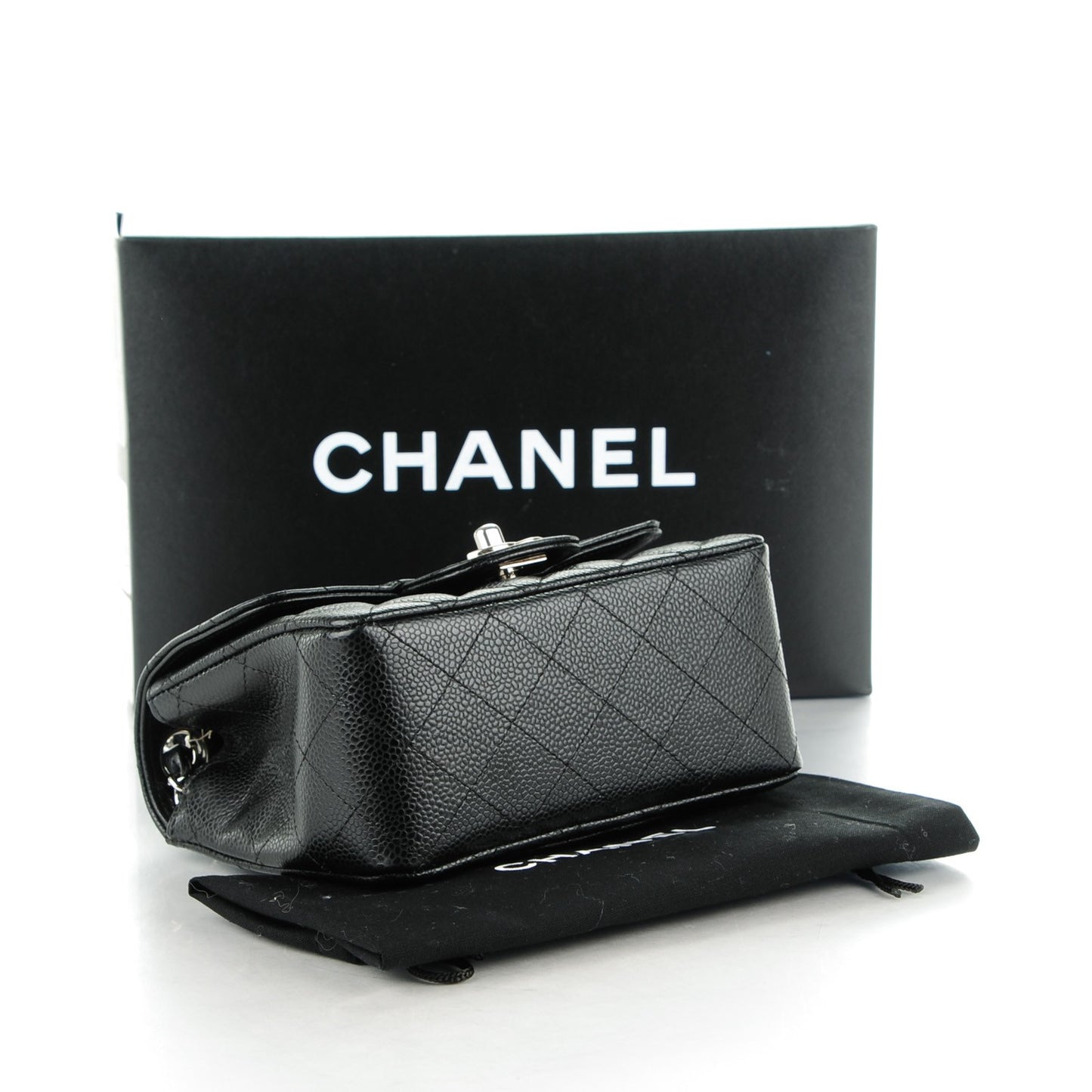 Caviar Quilted Mini Square Flap Black