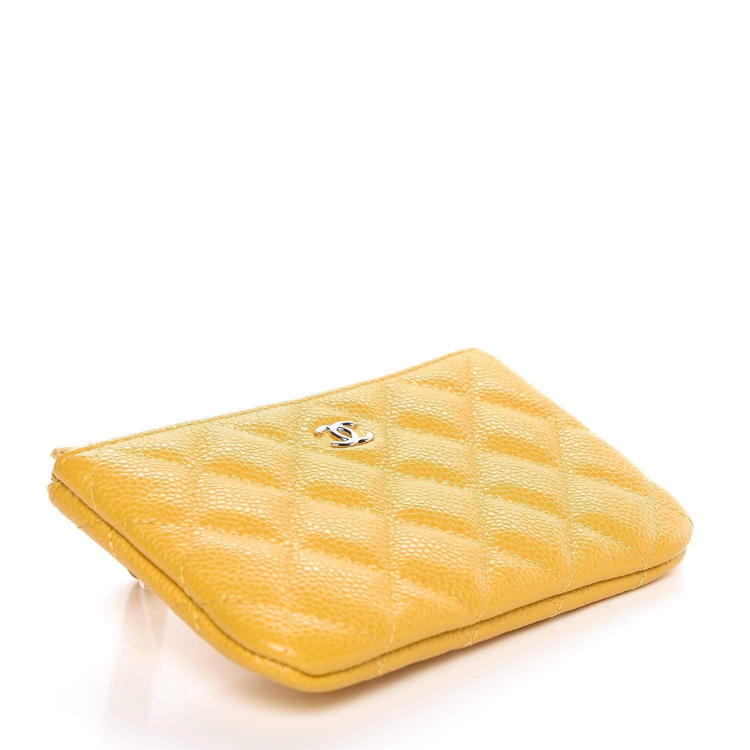 Chanel Caviar Quilted Small Cosmetic Case Yellow 4 of 8