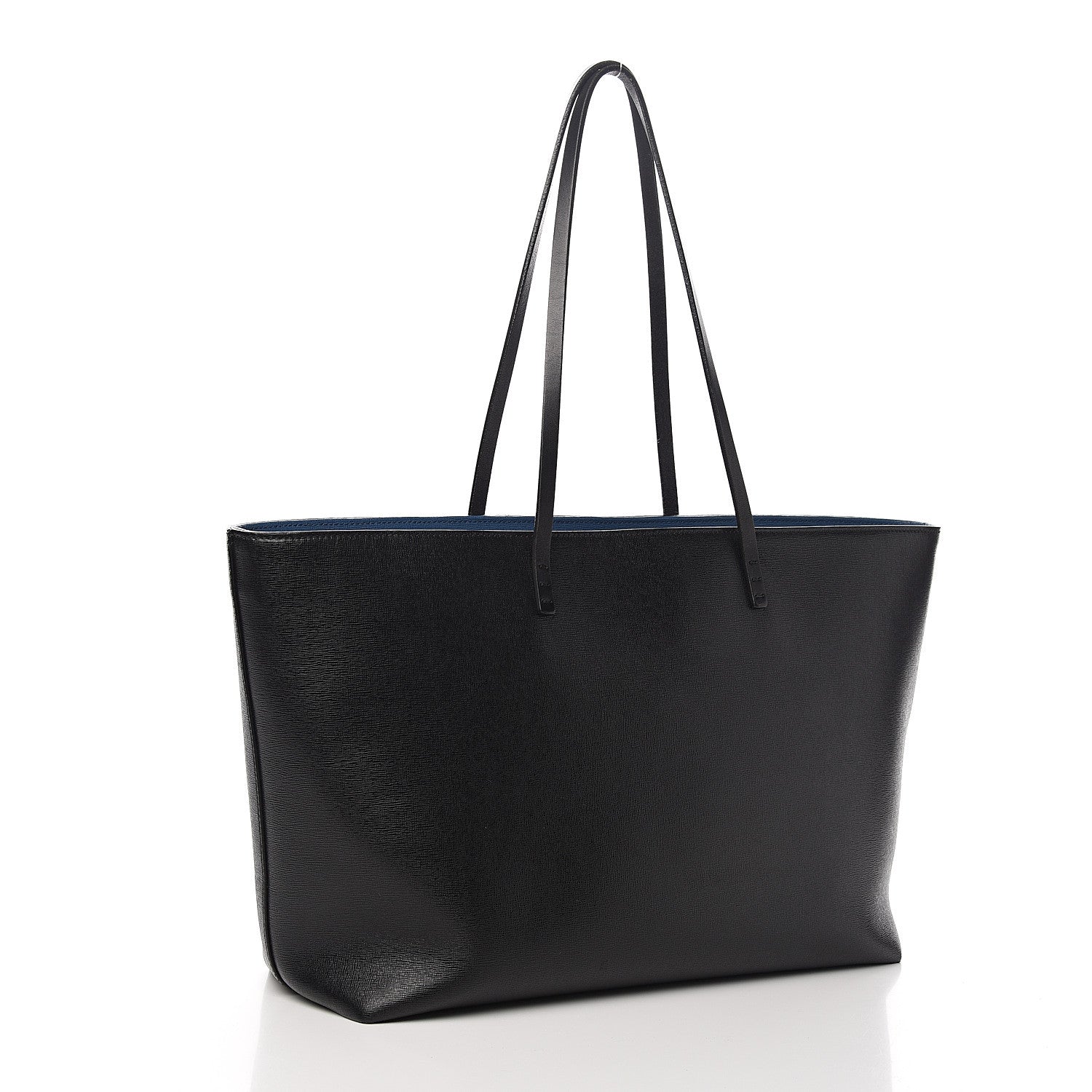 Fendi Vitello Elite Cuoio Monster Buggies Medium Roll Tote Black Multicolor Blue Cobalto 2 of 13