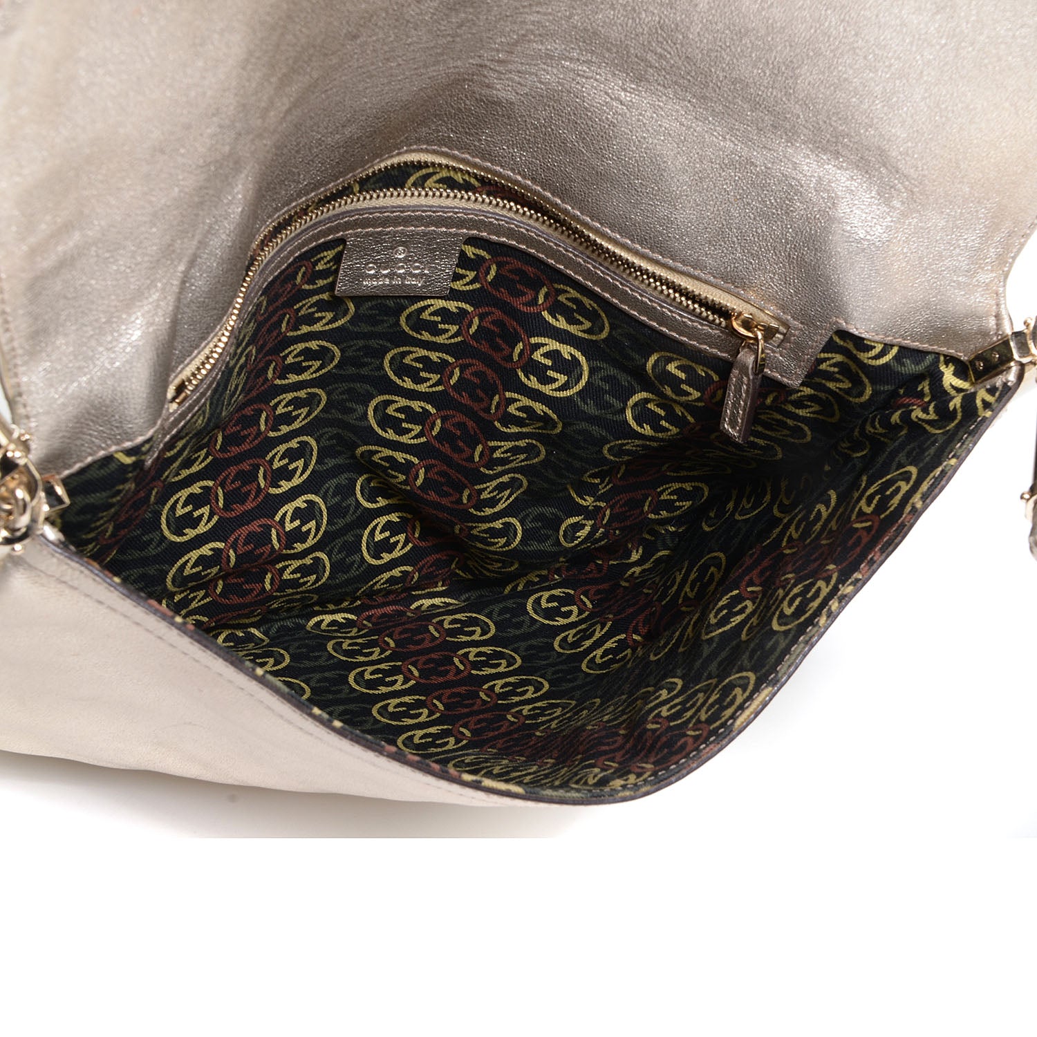Gucci Leather Medium Britt Tassel Shoulder Bag Platinum 5 of 7