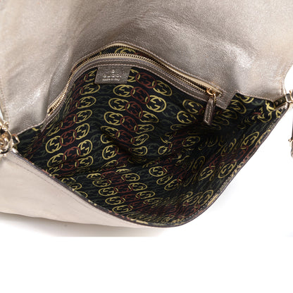 Gucci Leather Medium Britt Tassel Shoulder Bag Platinum 5 of 7