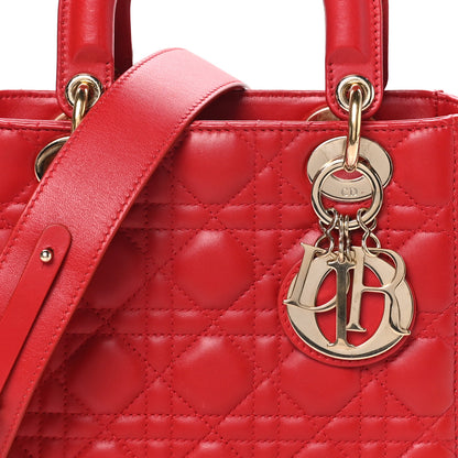 Christian Dior Lambskin Cannage Small My ABCDior Lady Dior Red 7 of 9