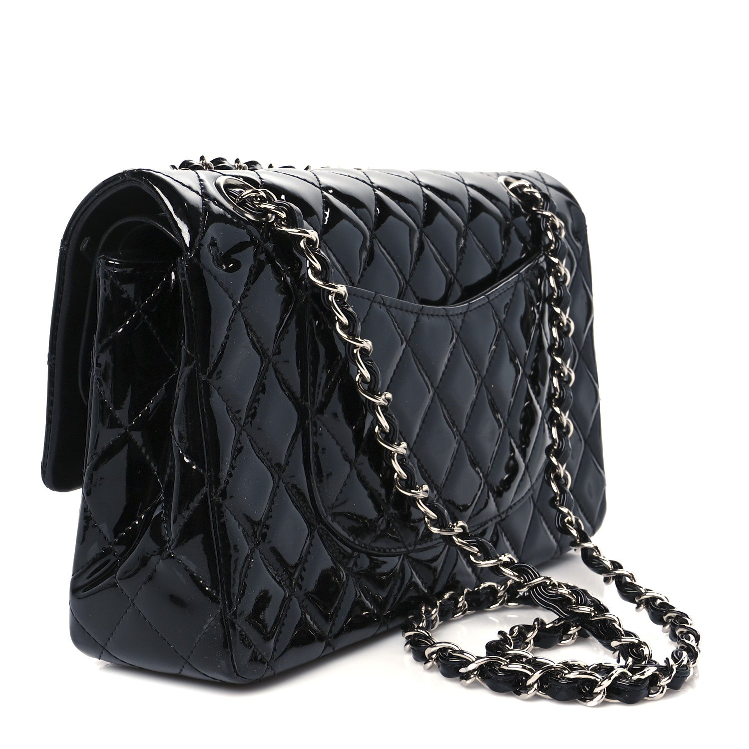 Chanel Patent Quilted Medium Double Flap Black 3 of 12