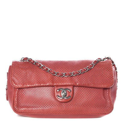 Chanel Lambskin Perforated Medium Baseball Spirit Flap Red 1 of 12