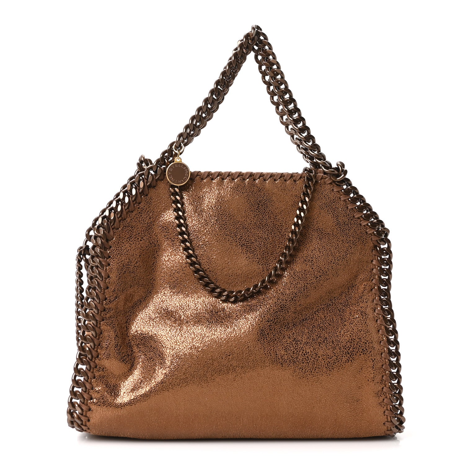 Stella McCartney Metallic Shaggy Deer Mini Falabella Fold Over Tote Bronze 1 of 10
