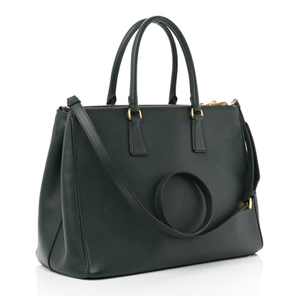 Prada Saffiano Large Galleria Double Zip Tote Smeraldo 3 of 10