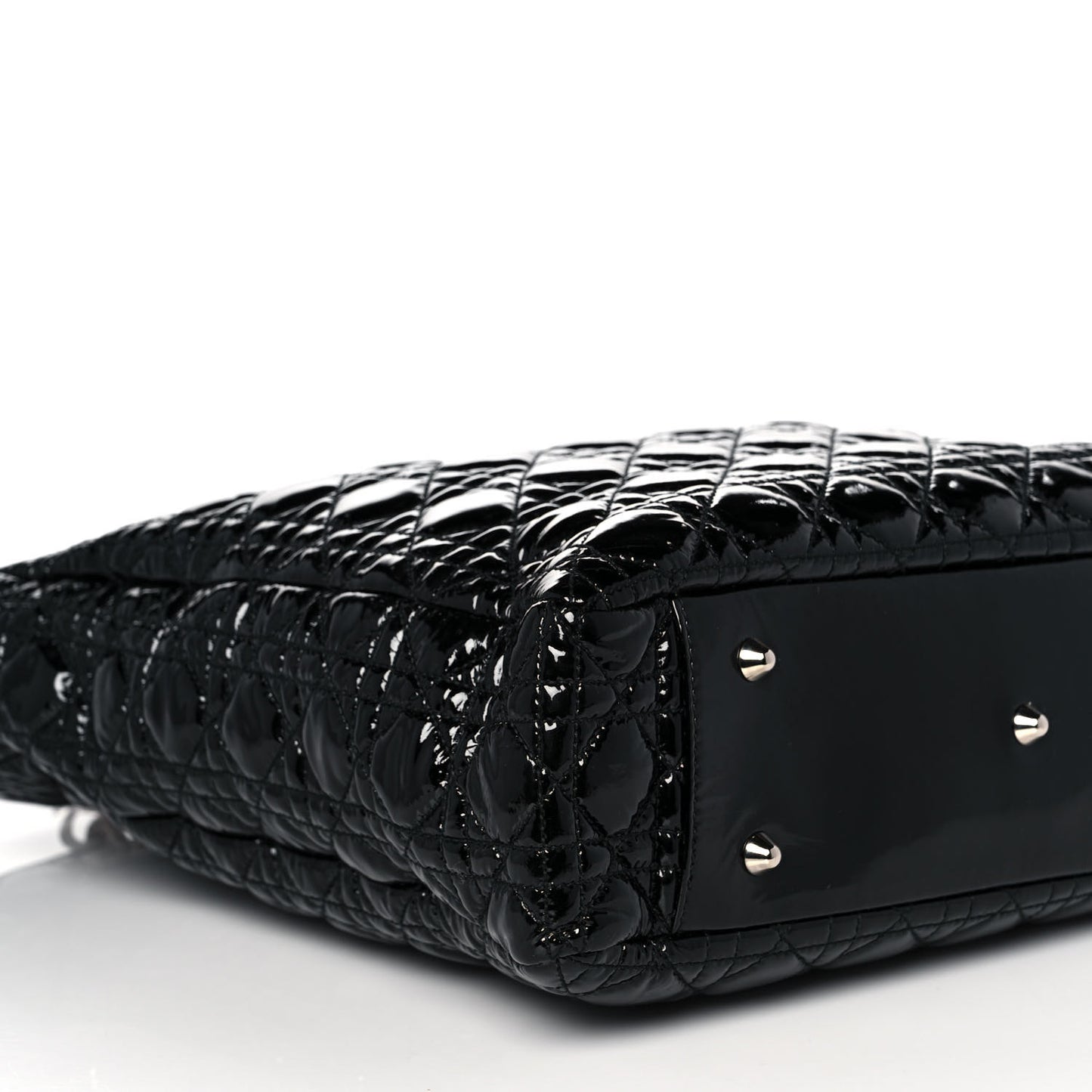 Patent Cannage Dior Soft Shopping Tote Black