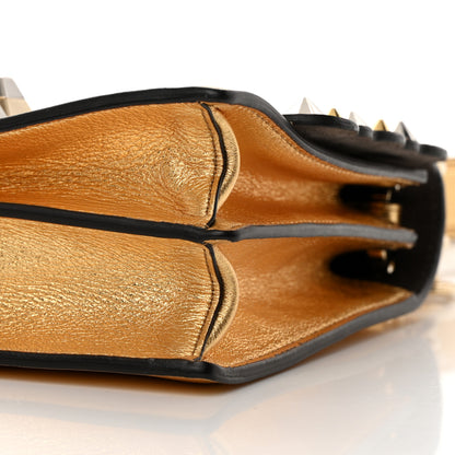 Fendi Vitello Catalan Mirror Scalloped Multi Studded Small Kan I Shoulder Bag Gold 10 of 12