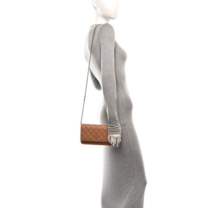 Chanel Caviar Quilted Wallet On Chain WOC Beige 2 of 12