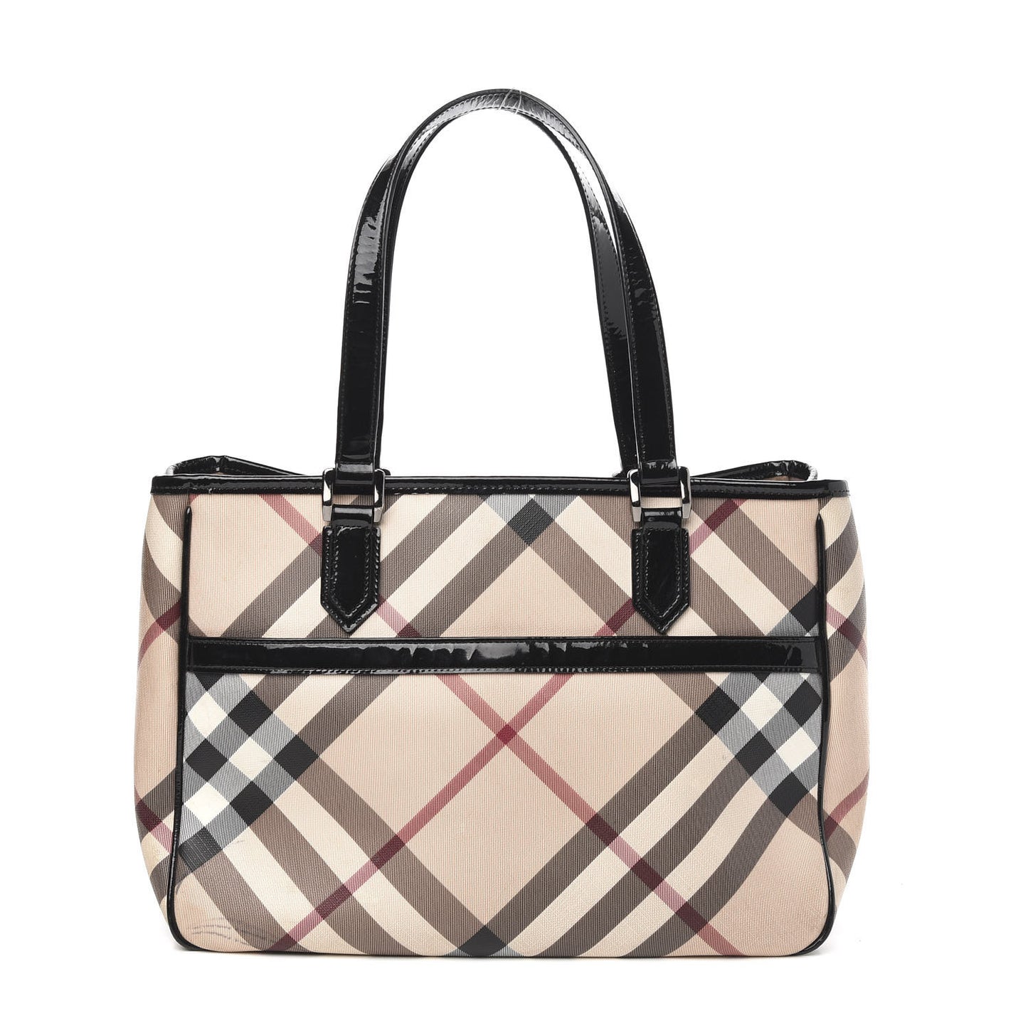 Patent Trim Nova Check Tote Black