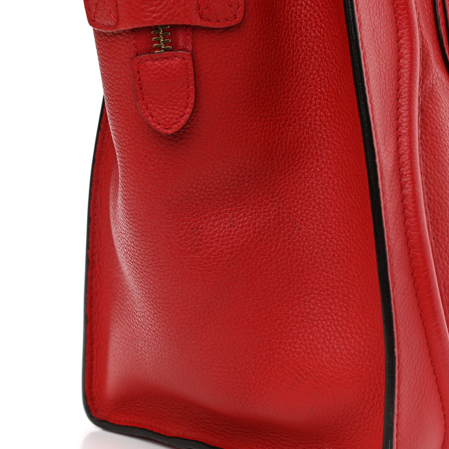 Drummed Calfskin Mini Luggage Coquelicot
