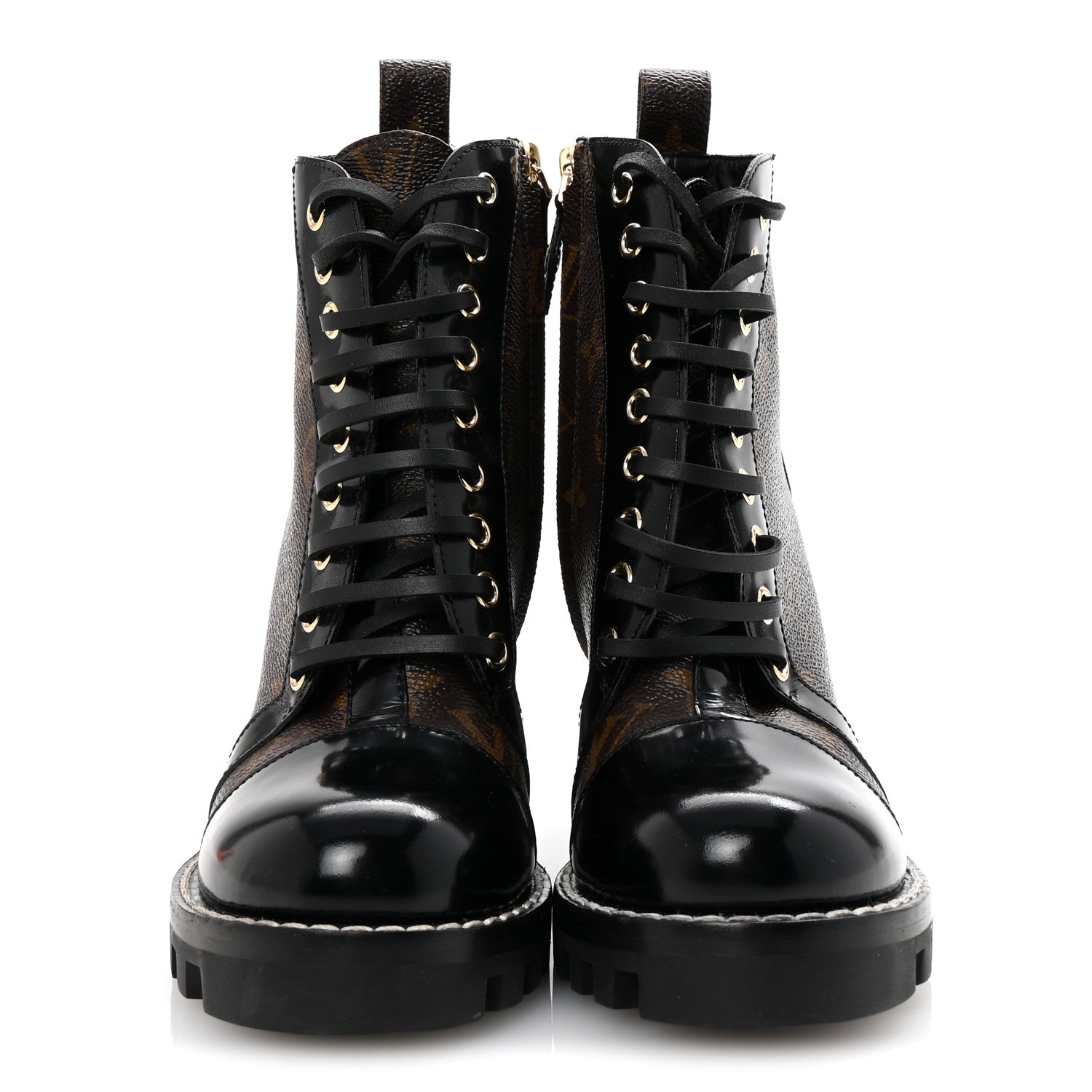 Louis Vuitton Patent Calfskin Monogram Star Trail Ankle Boots 35 Black 3 of 8