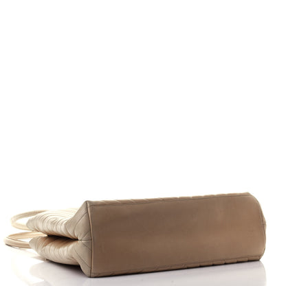 Chanel Lambskin Chevron Quilted Shoulder Bag Beige 3 of 4