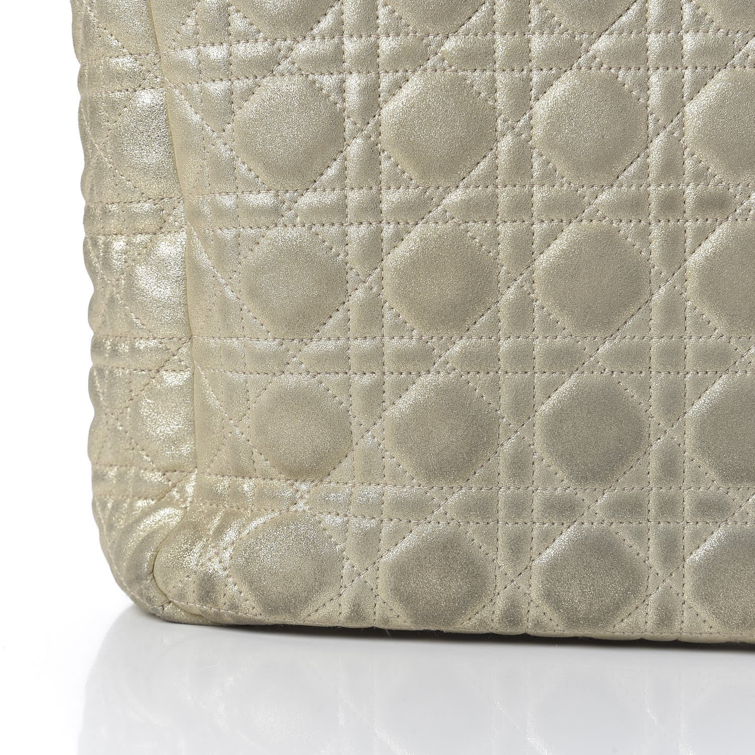Christian Dior Metallic Lambskin Cannage Dior Soft Shopping Tote Gold 24 of 31