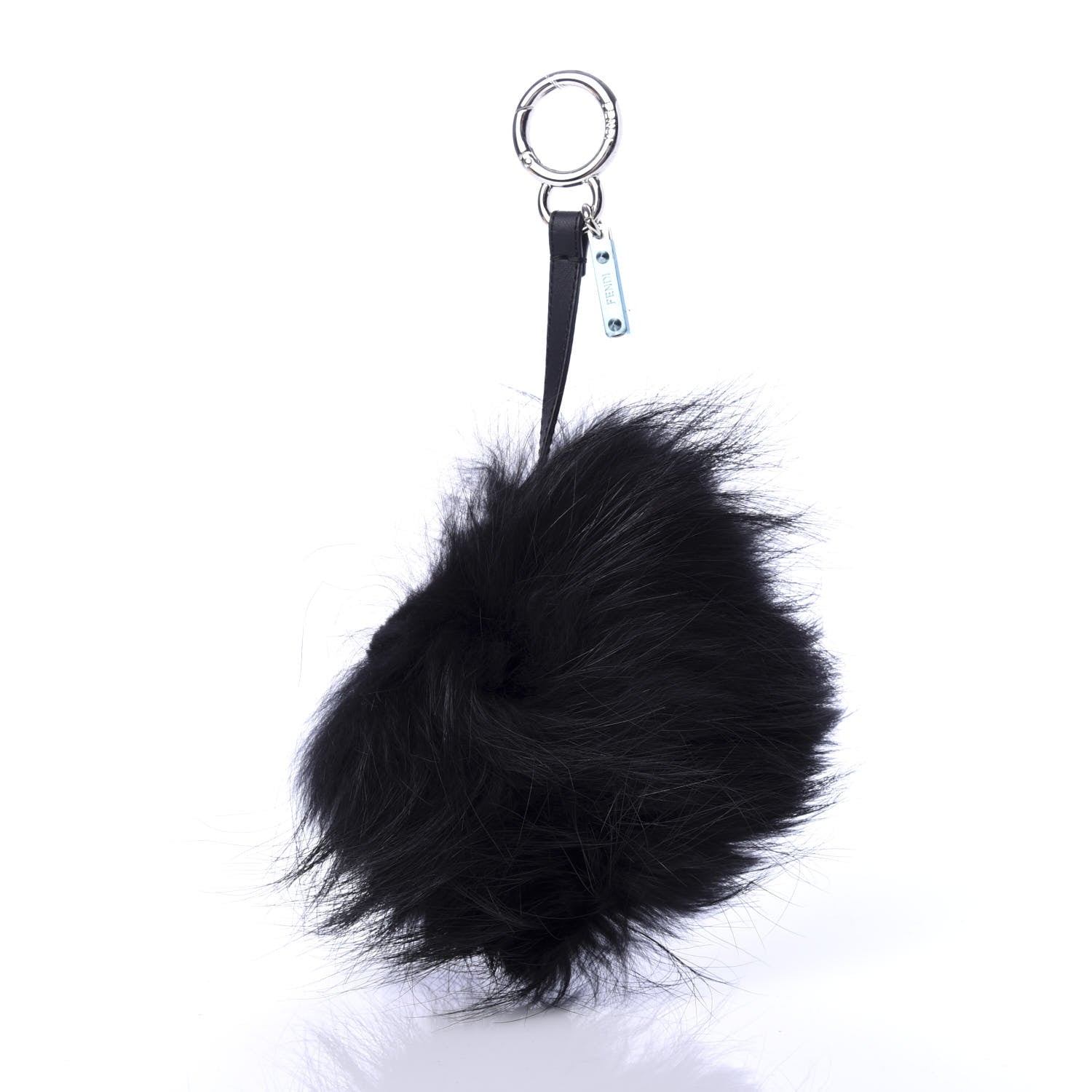 Fendi Fox Fur Shearling Crystal Pinky Punky Monster Bag Bug Charm Black Bubblegum 2 of 5