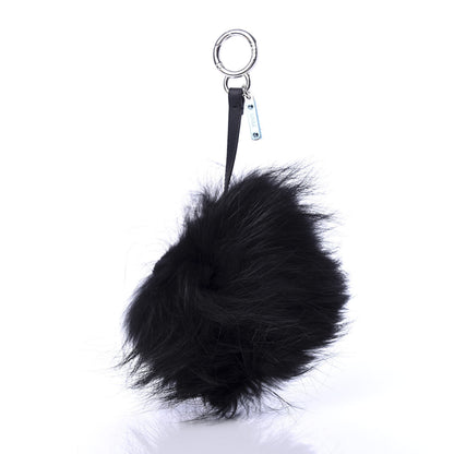 Fendi Fox Fur Shearling Crystal Pinky Punky Monster Bag Bug Charm Black Bubblegum 2 of 5