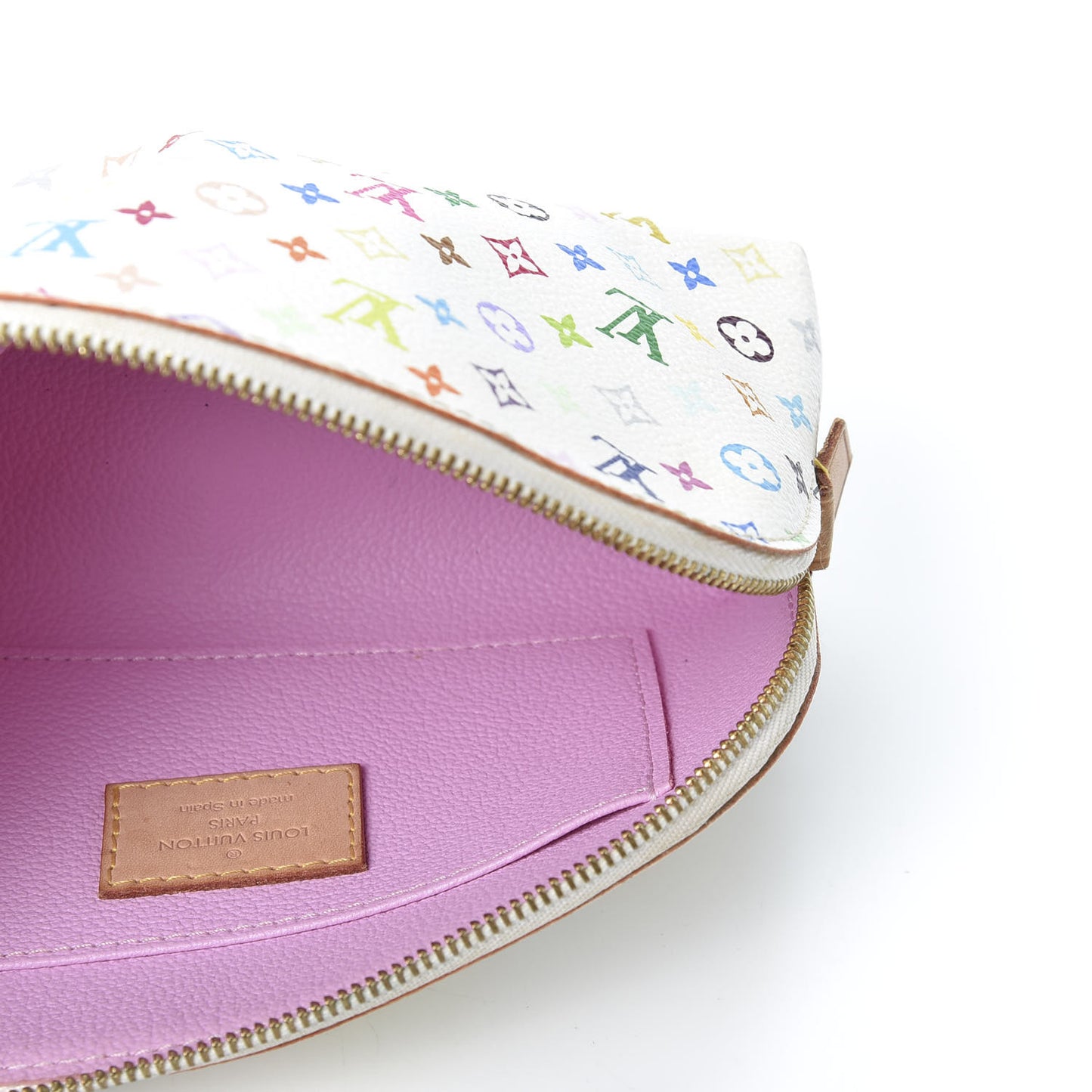 Monogram Multicolor Cosmetic Pouch White Litchi