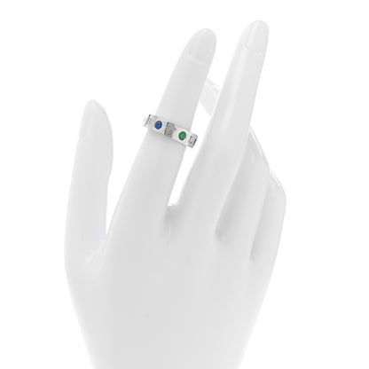 Bulgari 18K White Gold Diamond Blue Sapphire Tsavorite Roman Sorbets Ring 50 5.25 2 of 4
