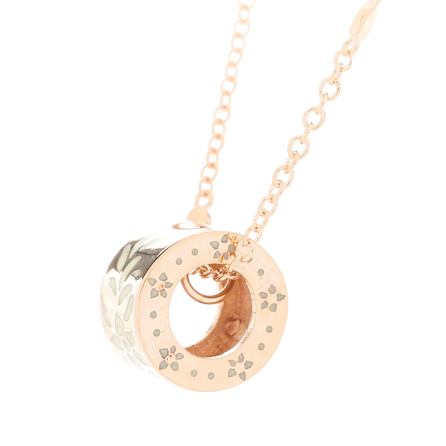 Gucci 18K Rose Gold Enamel Icon Blooms Twirl Pendant Necklace 3 of 5