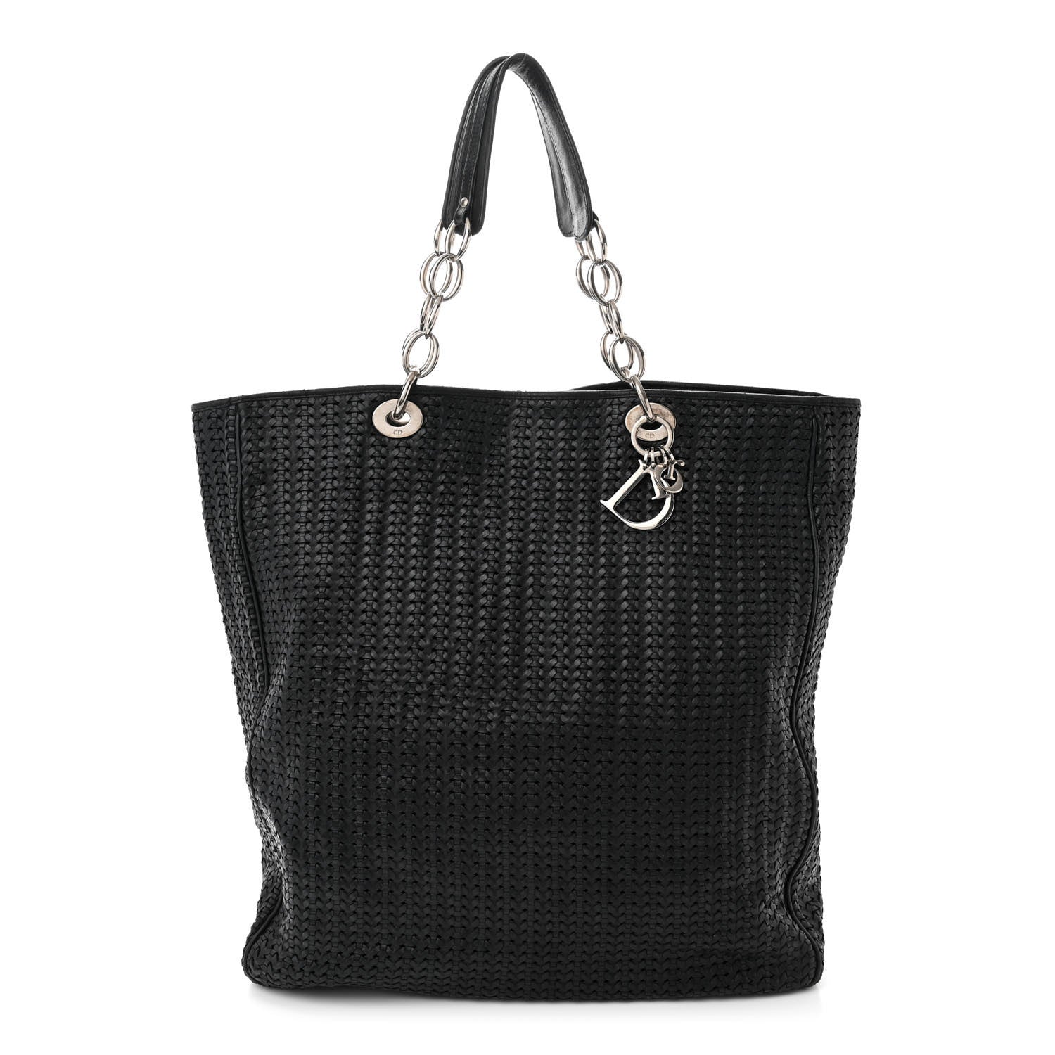 Christian Dior Lambskin Woven Dior Soft Shopping Tote Black 1 of 13
