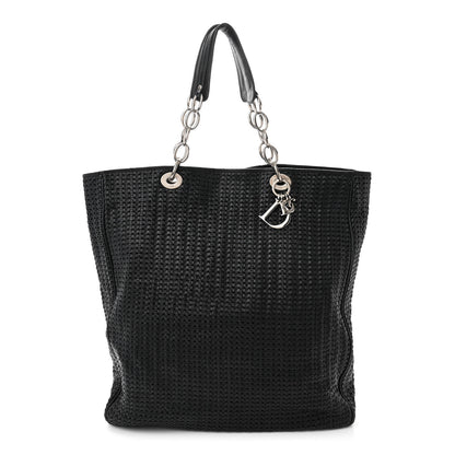 Christian Dior Lambskin Woven Dior Soft Shopping Tote Black 1 of 13