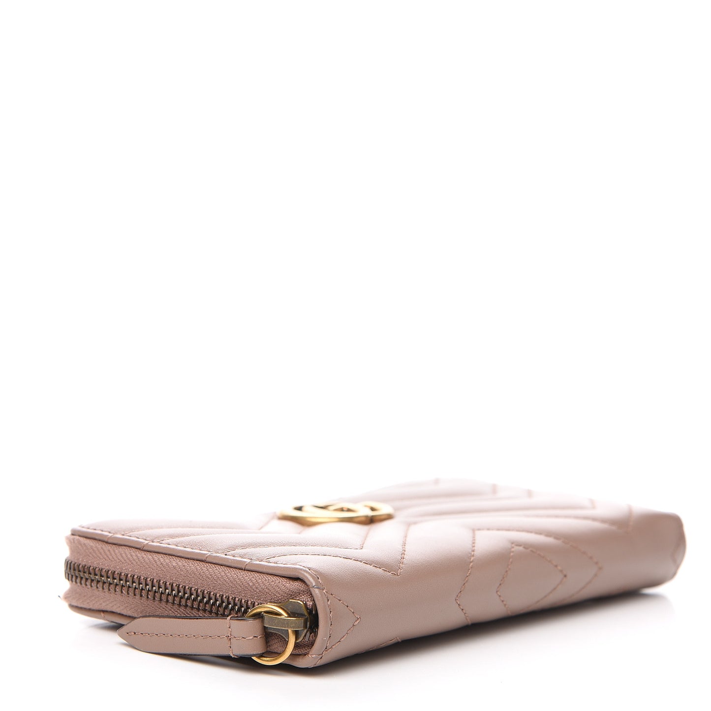 Calfskin Matelasse GG Marmont Zip Around Wallet Porcelain Rose