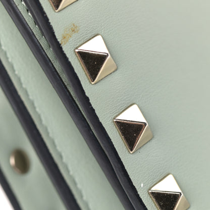 Valentino Garavani Calfskin Rockstud Wallet on Chain Water Green 16 of 16