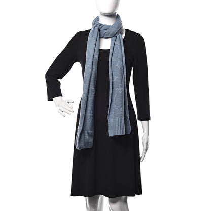 Louis Vuitton Cashmere Monogram Scarf Blue 2 of 4