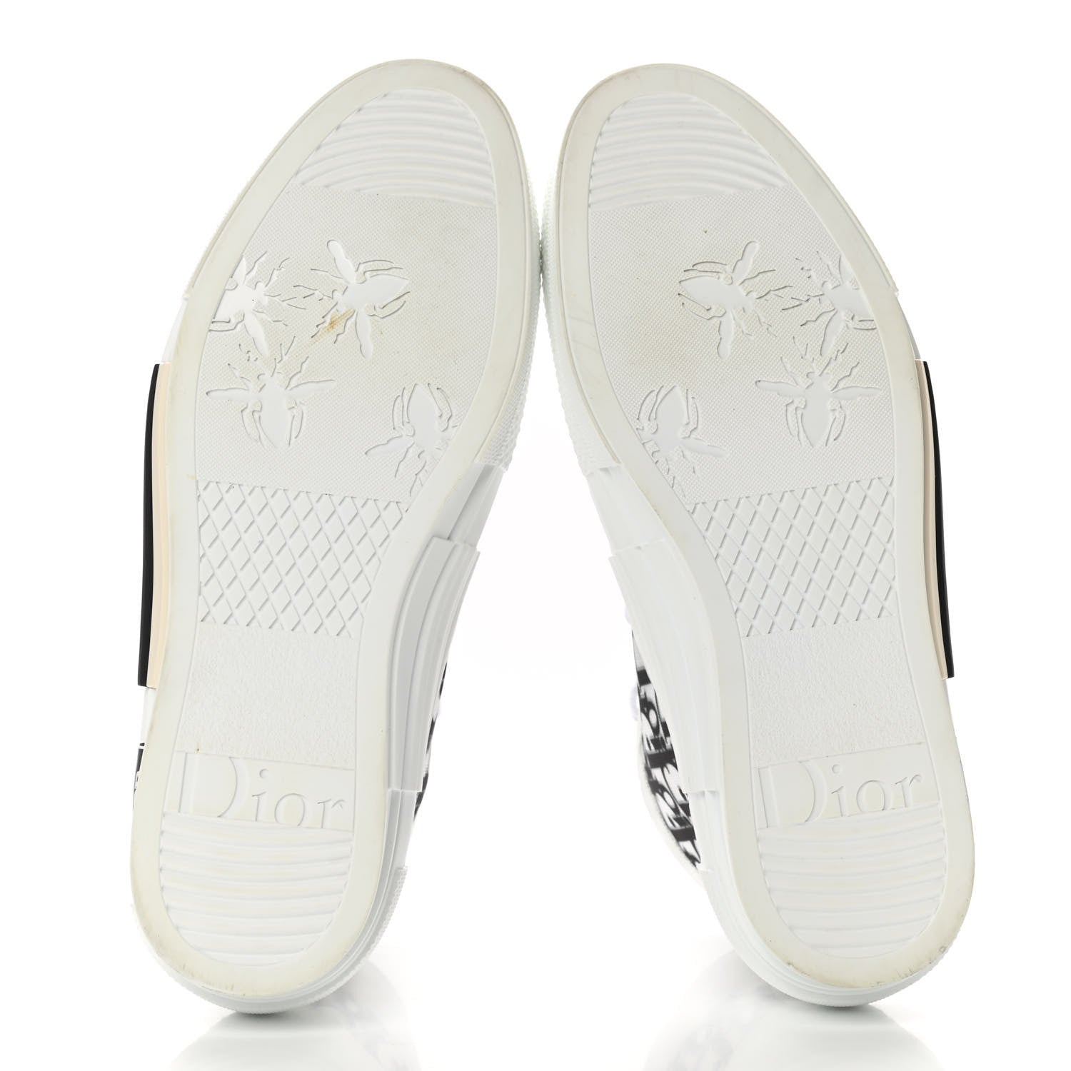 Christian Dior Technical Canvas Oblique Mens B23 High Top Sneakers 41 White Black 5 of 9