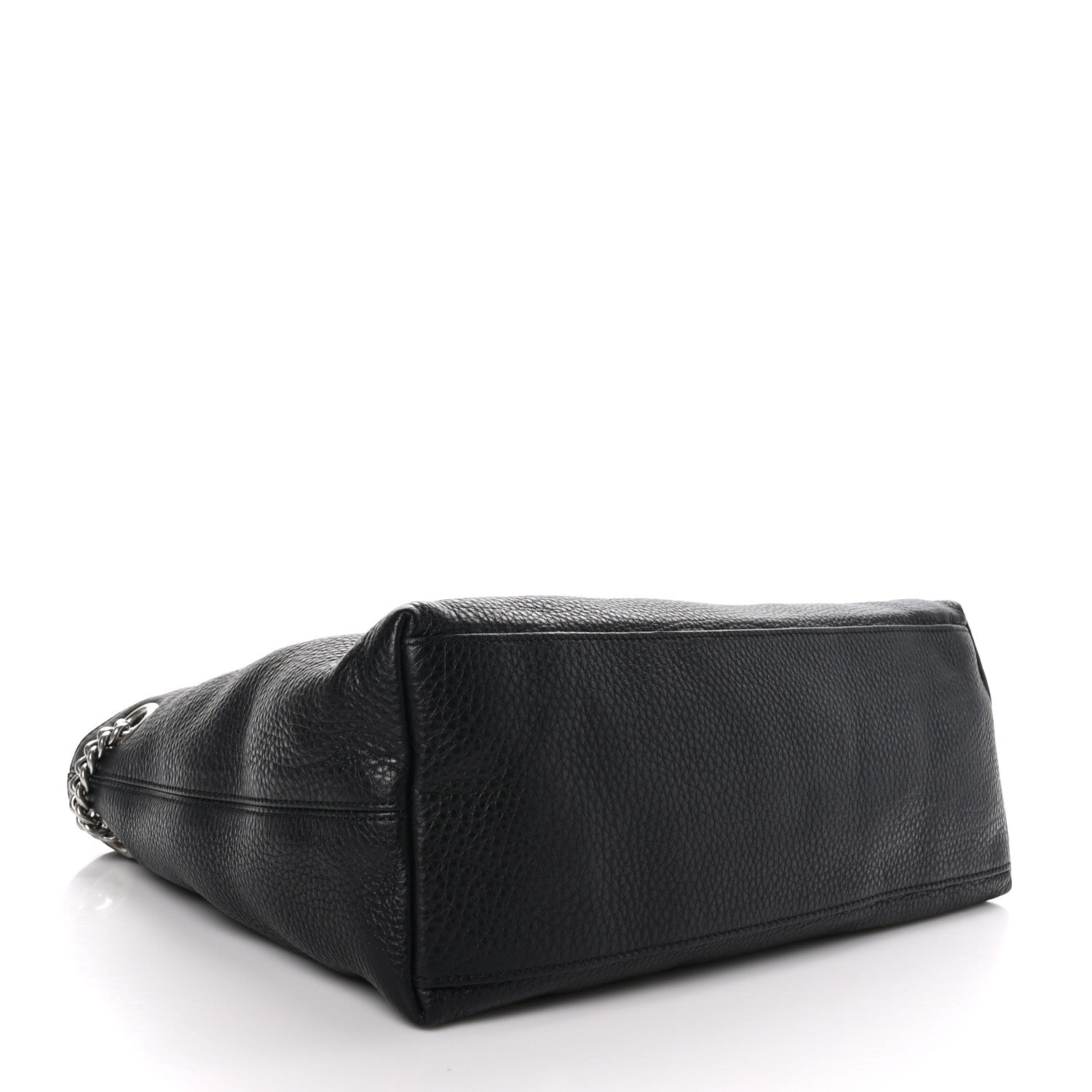 Gucci Pebbled Calfskin Studded Medium Soho Chain Shoulder Bag Black 4 of 9
