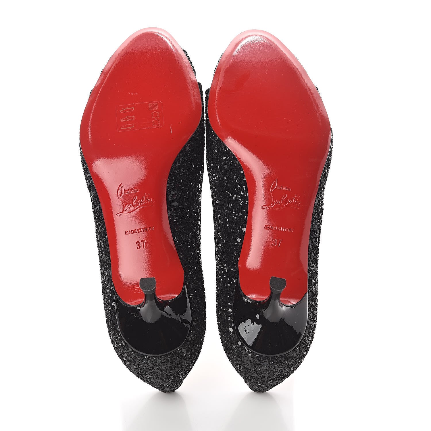 Christian Louboutin Glitter Nappa Croisette 45 Pumps 37 Black 7 of 7