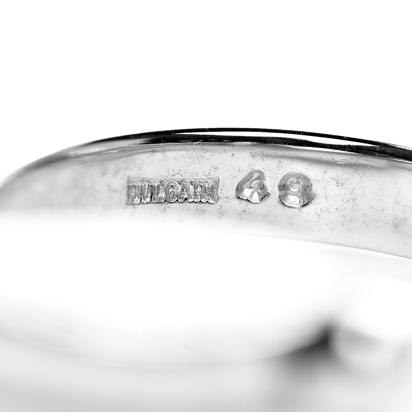 18K White Gold Black Onyx Bvlgari Bvlgari Ring 49 4.75