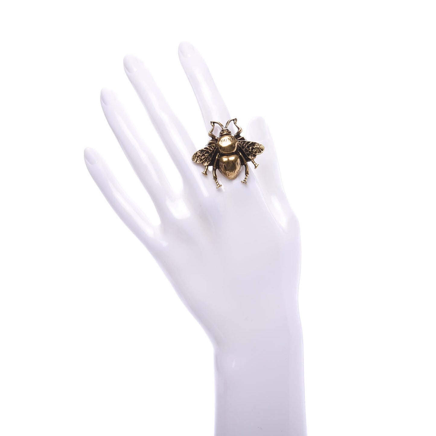 Metal Enamel Bee Ring 7.5 Aged Gold