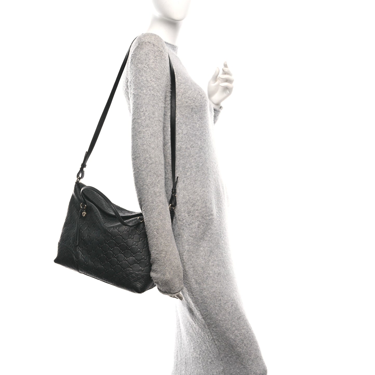 Guccissima Medium Bree Foldover Tote Black