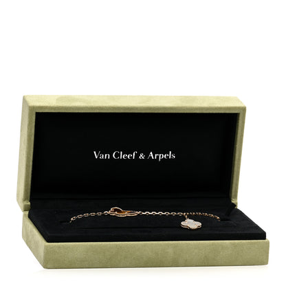 Van Cleef & Arpels 18K Yellow Gold Mother of Pearl Malachite Carnelian Tiger Eye 4 Motifs Lucky Alhambra Bracelet 4 of 4