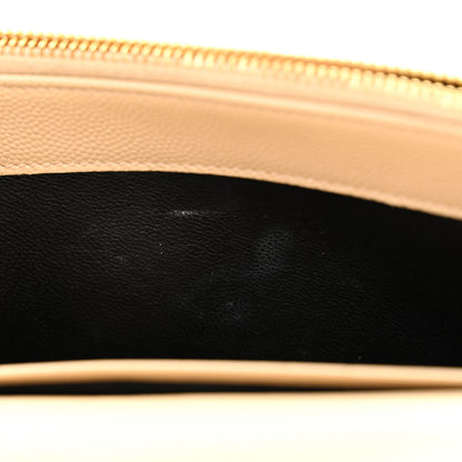 Saint Laurent Grain De Poudre Matelasse Chevron Monogram Envelope Chain Wallet Nude Powder 8 of 13