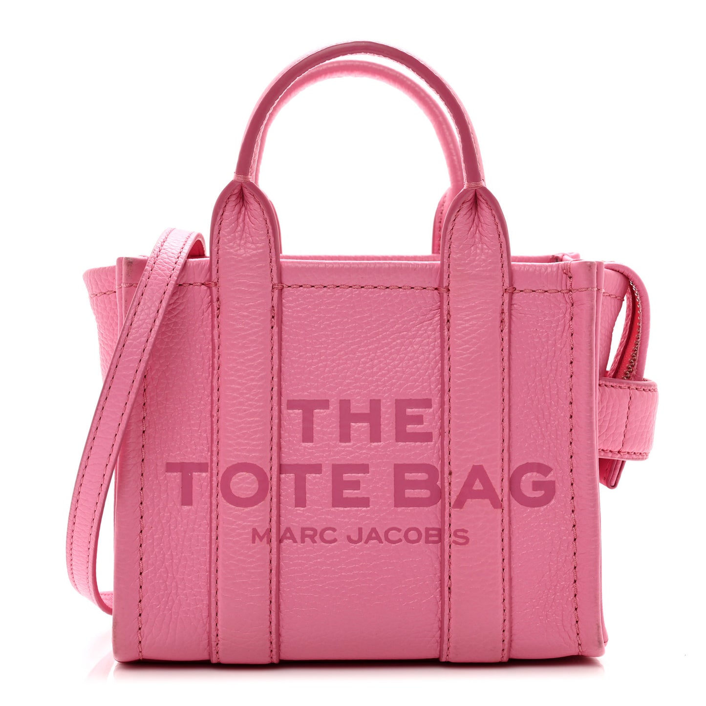 Grained Calfskin Mini The Tote Bag Candy Pink