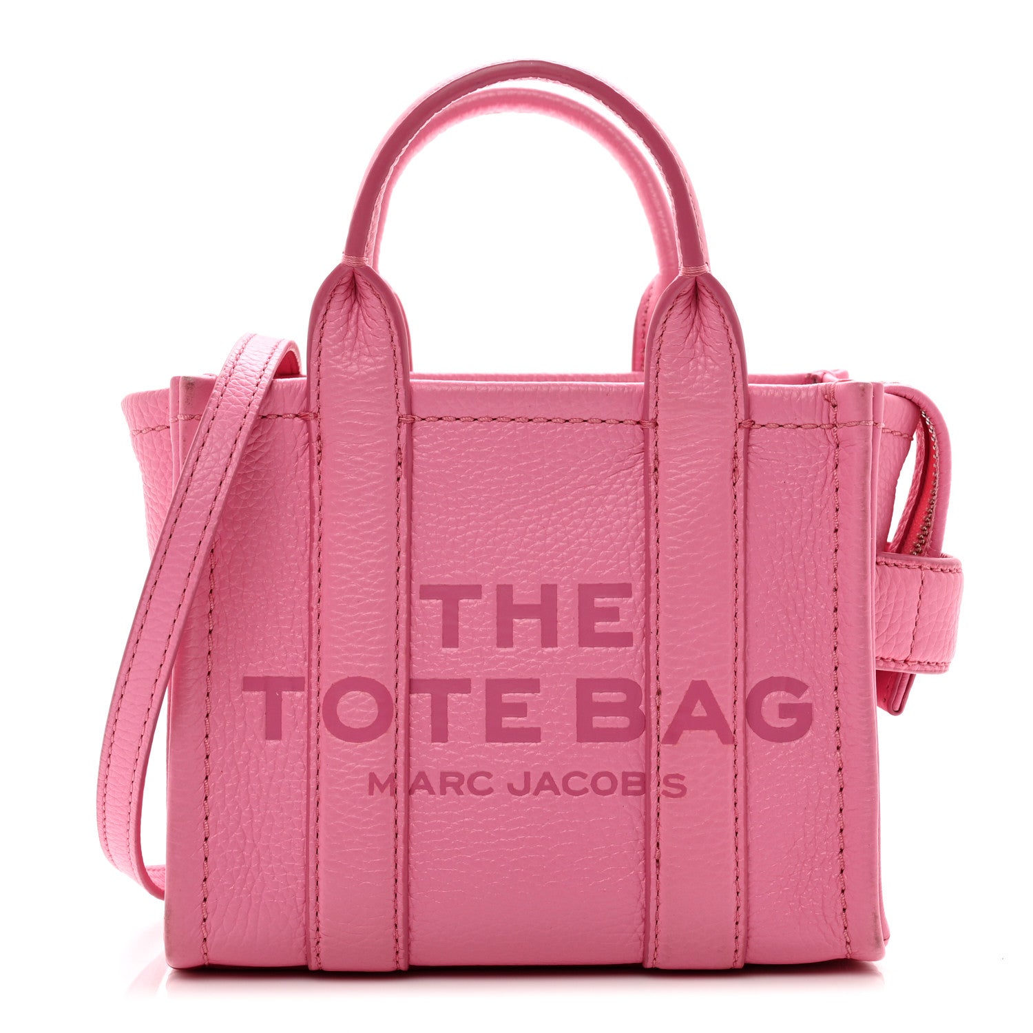 Marc Jacobs Grained Calfskin Mini The Tote Bag Candy Pink 1 of 11