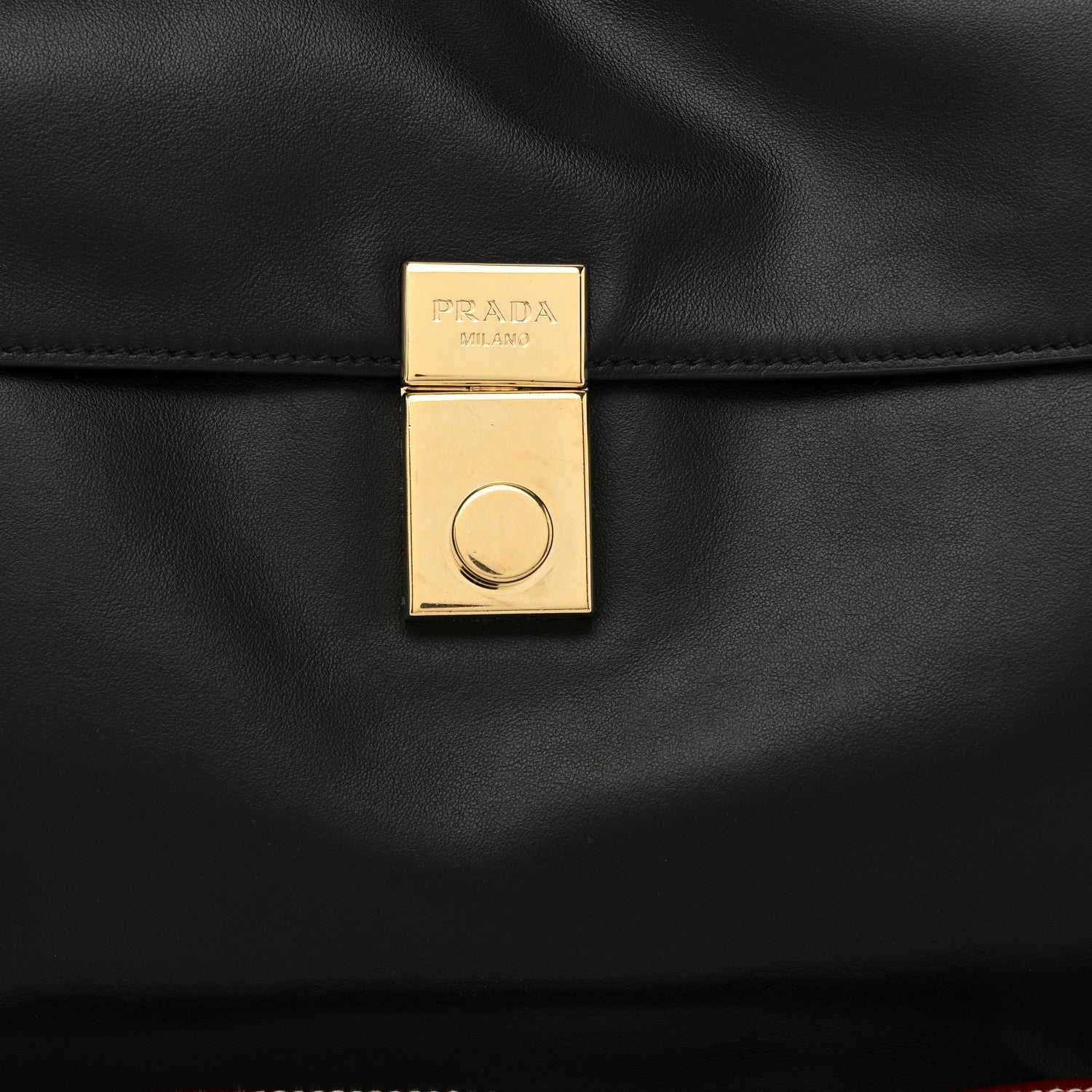 Prada Calfskin Large Soft Sound Shoulder Bag Black 8 of 10