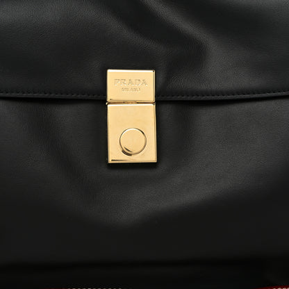Prada Calfskin Large Soft Sound Shoulder Bag Black 8 of 10