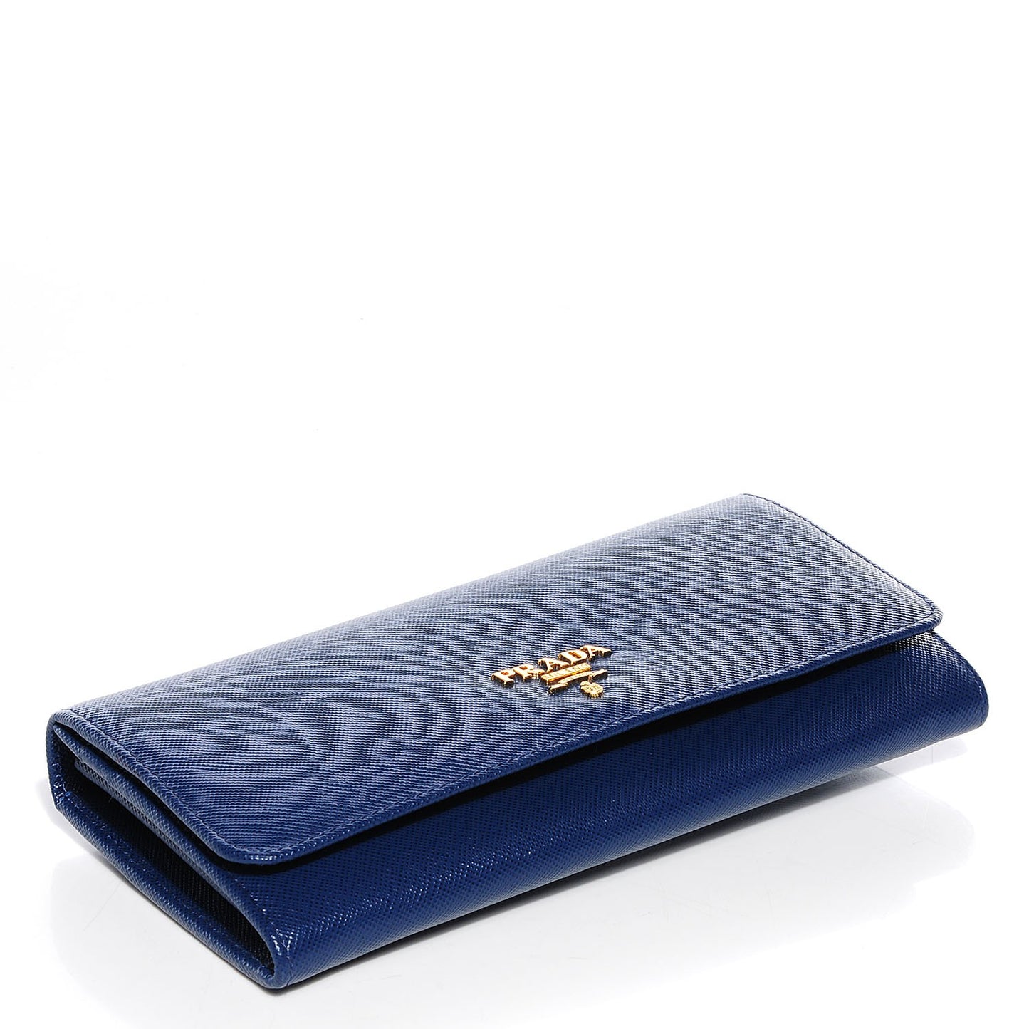 Saffiano Metal Continental Flap Wallet Bleuette