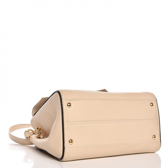 Grained Calfskin Monogram Double V Creme