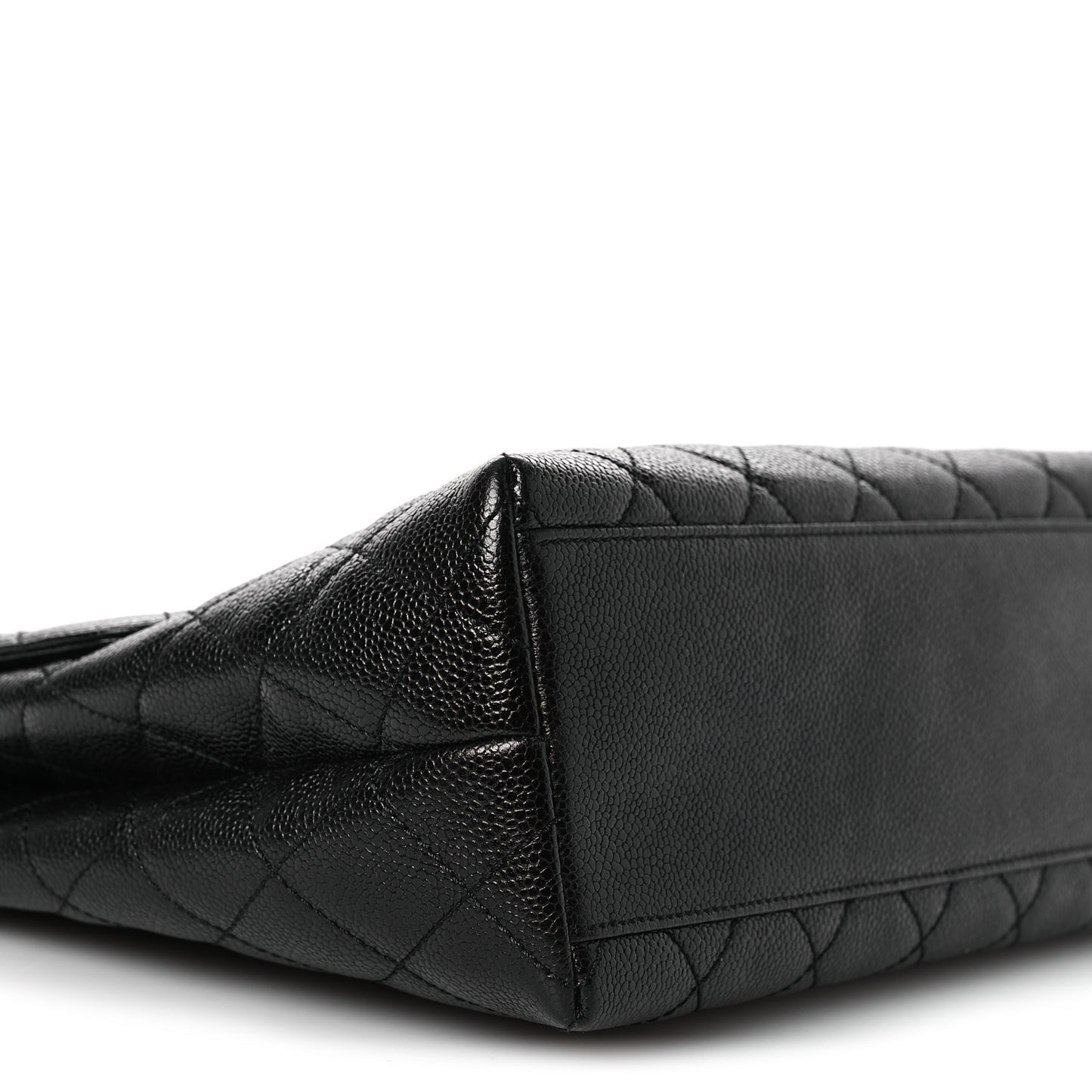 Caviar Quilted Jumbo Kelly Flap Black